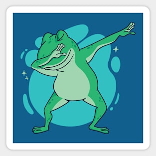 Cute Dabbing Frog Cartoon Magnet